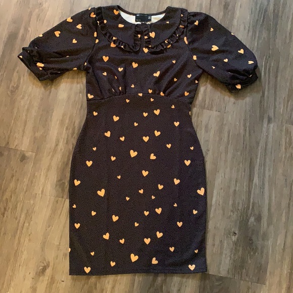ASOS mini dress w/ collar black heart dress - Picture 5 of 7